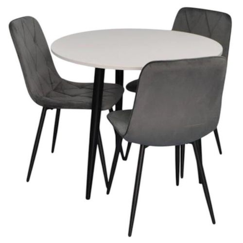 купить Комплект стол и стулья Evelin di Costacurta стол DT 404-3B + 3 стула YTC-080B Dark grey в Кишинёве 