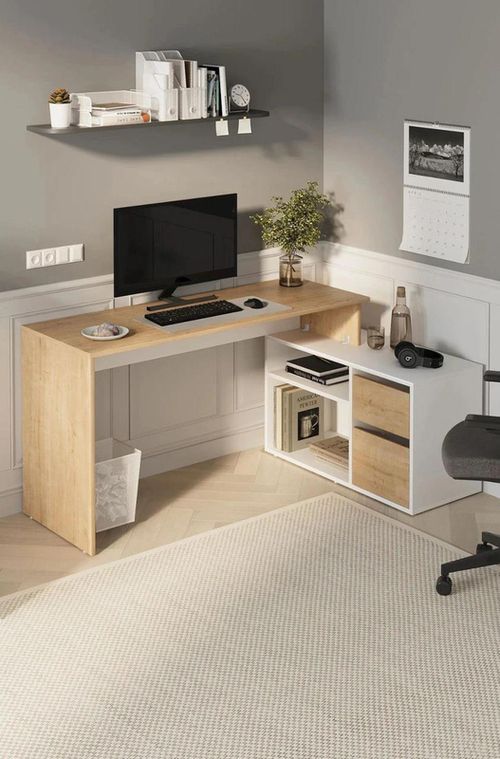 купить Офисный стол Bofigo 20-03-41 Sapphire Oak/White в Кишинёве 
