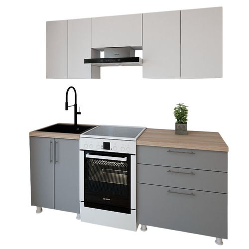 cumpără Mobilă pentru bucatarie Smartex (30050) K2 200сm Alb+Grafit în Chișinău 