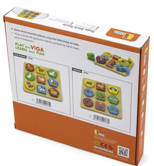 cumpără Puzzle Viga 59585 Block puzzle Animalele de la fermă în Chișinău 