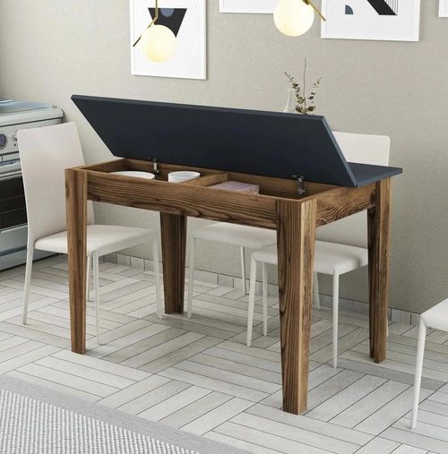 cumpără Masă Trendy Kiev 504-Nuc, Antracit 110x75x72cm în Chișinău 