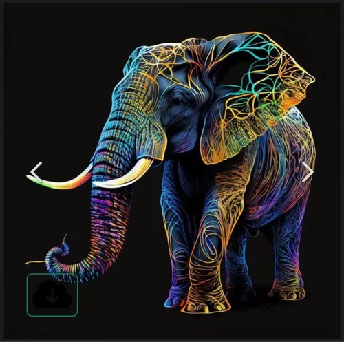 cumpără Tablou pe numere Strateg 57215 Elefant colorat 40x40cm (fundal negru) în Chișinău 