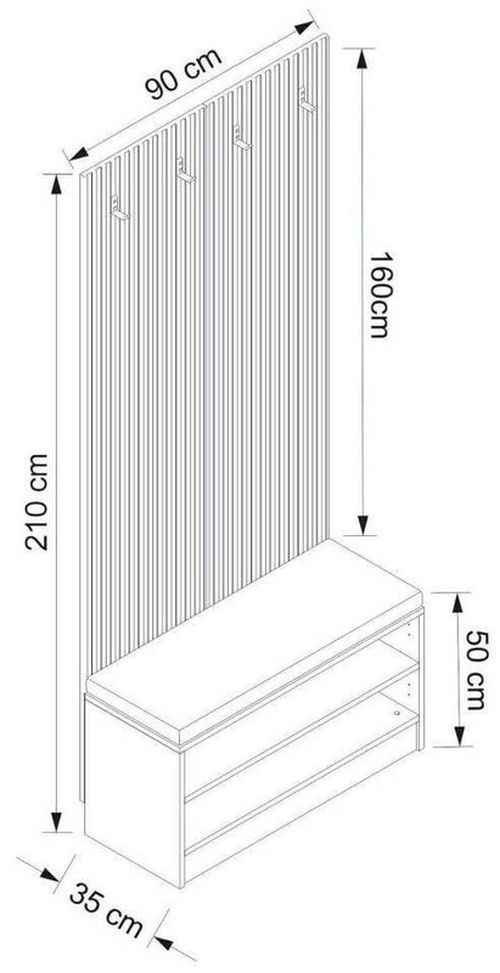 cumpără Mobilă pentru antreu Trendy Noe-8287, 90x210x35cm (GTR004025) în Chișinău 