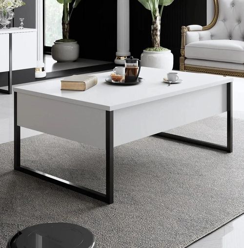 cumpără Măsuţă cafea Trendy Luxe, Masuta de cafea, AlbNegru, 90x40x60cm în Chișinău 