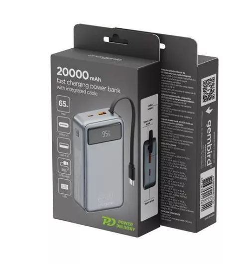 cumpără Acumulator extern USB (Powerbank) Gembird PB20-PD65-LCD-01 în Chișinău 