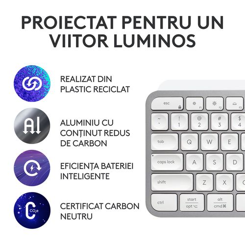 cumpără Tastatură Logitech MX Keys S - Pale Grey în Chișinău 