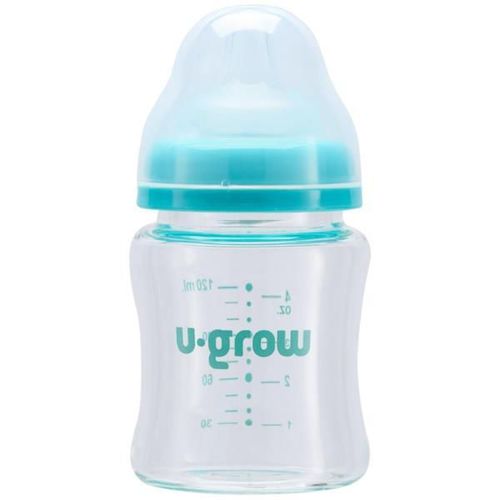 купить Поильник U-Grow UG0-04BS120 Biberon din sticlă, 120 ml, cu 2 tetine suplimentare в Кишинёве 