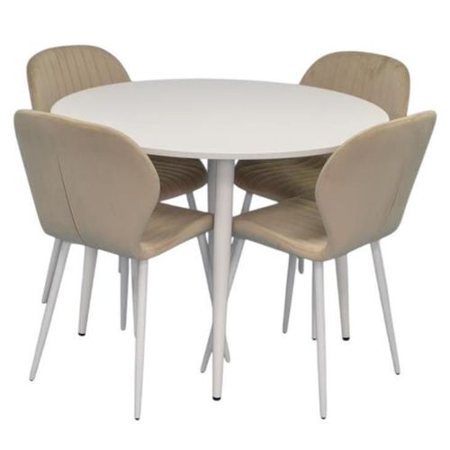 купить Комплект стол и стулья Evelin di Costacurta стол DT-402-5Wh + 4 стула YTC-064Wh Light beige в Кишинёве 