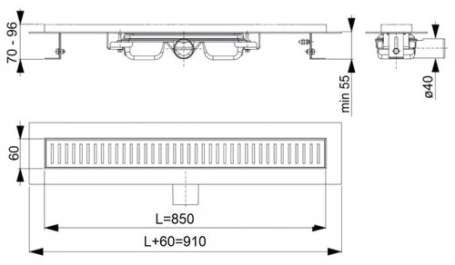 купить Душевой трап Alcaplast APZ101-850 Low в Кишинёве 