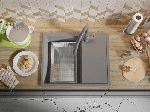 cumpără Chiuvetă bucătărie Primagran Ibiza 620-45 Grey + accesorii 500x620 MI6KS în Chișinău 