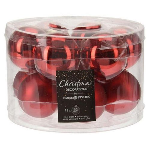 купить Новогодний декор Promstore 27481 Набор шаров стеклянных 12x50mm, цилиндр, красные в Кишинёве 