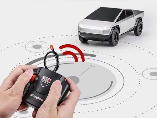 купить Радиоуправляемая игрушка miscellaneous AiJH 2.4G RC Car Tesla Cybertruck 1:14, Silver в Кишинёве 