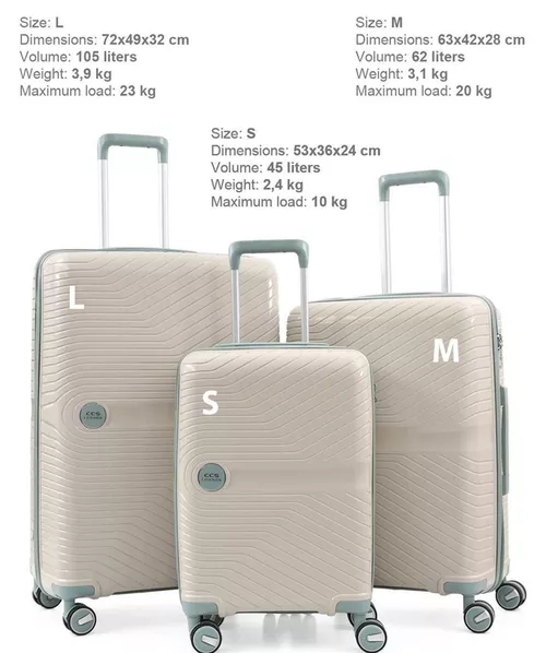 cumpără Valiză CCS 5239 Set White/Blue în Chișinău 