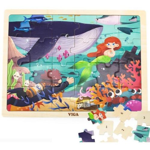 cumpără Puzzle Viga 44645 Puzzle din lemn Universul subacvatic, 24 elem. în Chișinău 