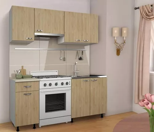 cumpără Mobilă pentru bucatarie Haaus Sofia 1.8m (White/Natural Wood) în Chișinău 