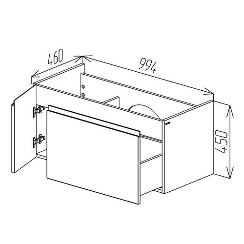 cumpără Dulap pentru lavoar Bayro suspendat  Formal Allegro 1000 mat antracit în Chișinău 