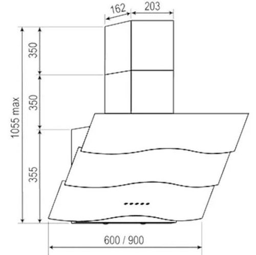 купить Вытяжка Tornado Piano 850 (60) WH LED в Кишинёве 