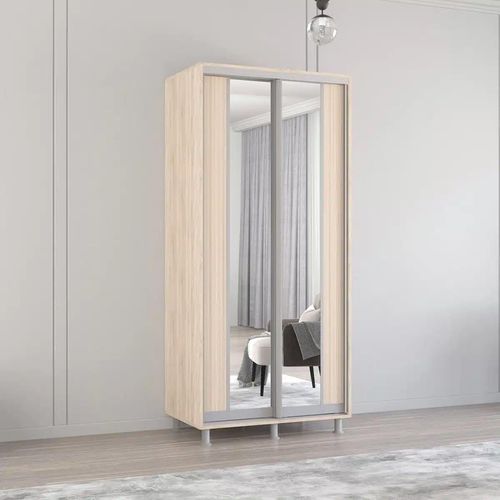 cumpără Dulap Mobildor-Lux Aron-P uși glisante din PAL cu oglindă vertical (110x60x230H cm) Sonoma în Chișinău 