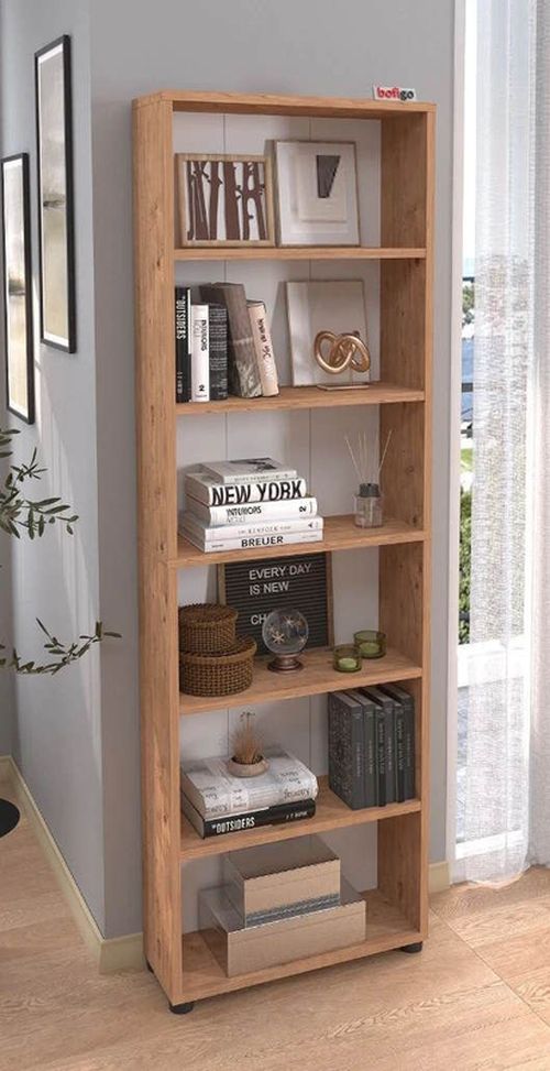 купить Офисный стеллаж Nex Home Chipboard, 55,5x20x174 см, Дуб (15-16-02) в Кишинёве 