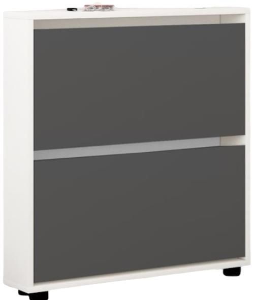 cumpără Raft pentru încălțăminte Mobildor-Lux Leo Slim 100x16x86H cm White/Anthracite în Chișinău 