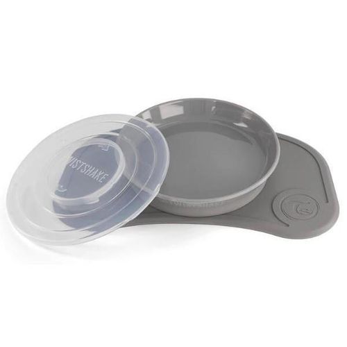 cumpără Seturi pentru hrănire bebelușilor U-Grow 78442 Set anti-alunecare cu farfurie Twistshake Click-Mat, gri în Chișinău 