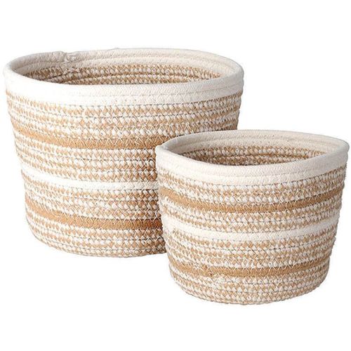 купить Короб для хранения H&S 50600 2 шт. плетеные корзины: 20X15 см, 17X13 см, бежевые, высокие в Кишинёве 