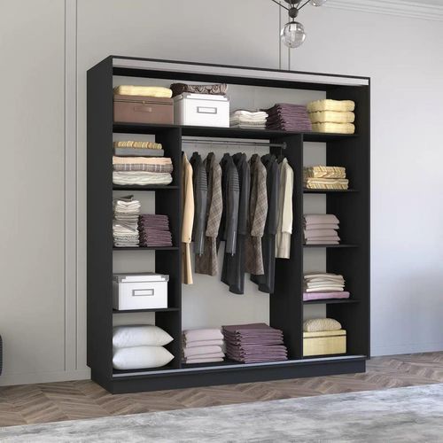 cumpără Dulap Mobildor-Lux Fox uși glisante din PAL (200x60x230H cm) Anthracite în Chișinău 