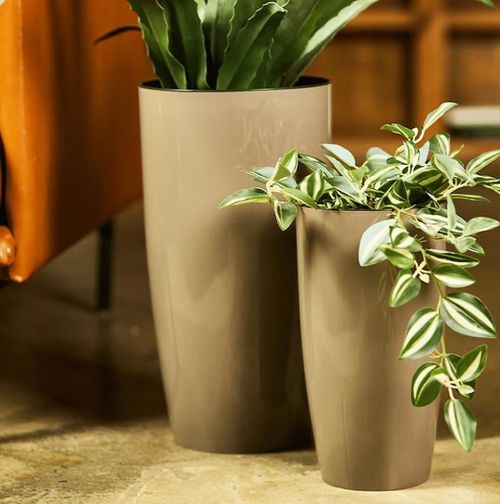 cumpără Ghiveci pentru flori Aleana 115042 Alfa d16x30 cm, cappuccino în Chișinău 