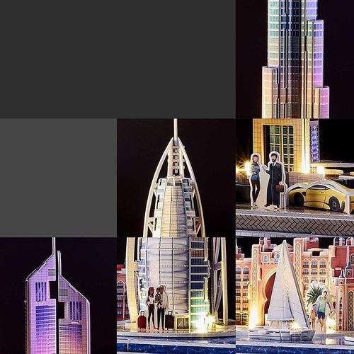 купить Конструктор Cubik Fun L523h 3D Puzzle Dubai cu iluminare LED, 182 elemente в Кишинёве 