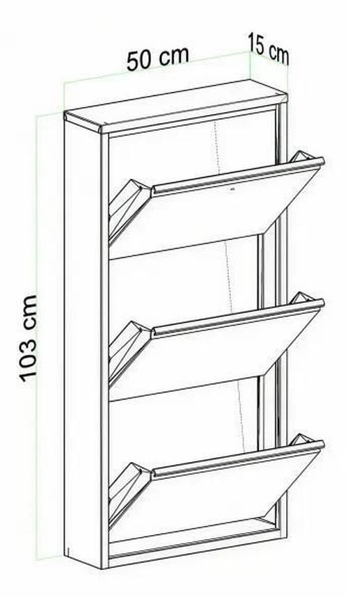 купить Полка для обуви Trendy Locking 3 Piece Metal-Anthracite, 50x103x15cm в Кишинёве 
