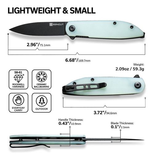 купить Нож походный Sencut S22019-2 Bocll II, G10 natural, Liner Lock в Кишинёве 