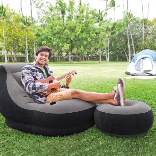cumpără Saltea gonflabilă Intex 68564 Fotoliu gonflabil+puf Velur Ultra Lounge 99x130x76cm/64x28cm în Chișinău 