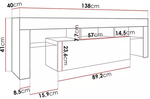 купить Тумба напольная для TV Mirjan Gordo/Toro 138 Wotan Oak/Anthracite в Кишинёве 