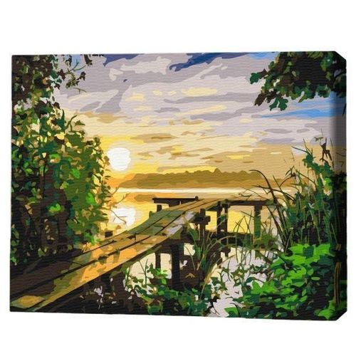 cumpără Tablou pe numere BrushMe RBS40457FC 30x40cm (fără cutie) Apus de soare pe râu în Chișinău 