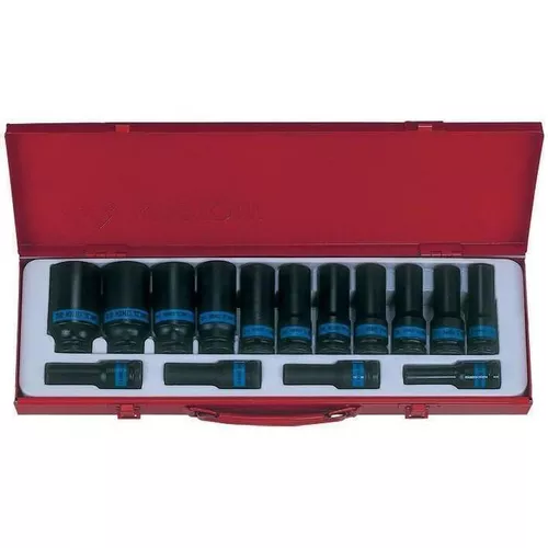 cumpără Set de tubulare, bite, duze King Tony 4415MP03 Set chei tubulare cu impact de 1/2", adânci, cu 6 vârfuri, 10-32 mm, 15 buc. în Chișinău 