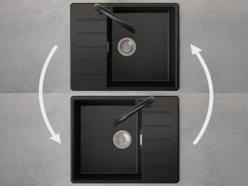 купить Мойка кухонная Primagran Copenhagen 620-50 Top Black metallic + accesorii 500x620 MKIKM в Кишинёве 