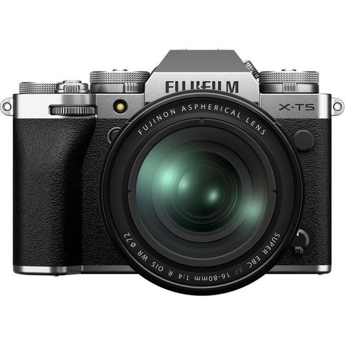 купить Фотоаппарат беззеркальный FujiFilm X-T5 XF16-80mm F4 R OIS WR silver Kit в Кишинёве 