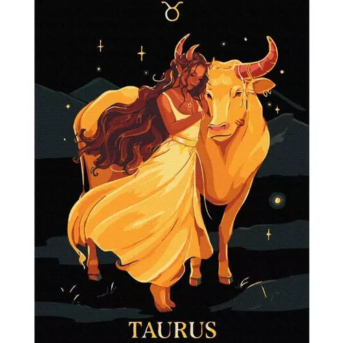 купить Картина по номерам BrushMe BSB0036FC 40x50сm (pânză neagră/fără cutie) Taur в Кишинёве 