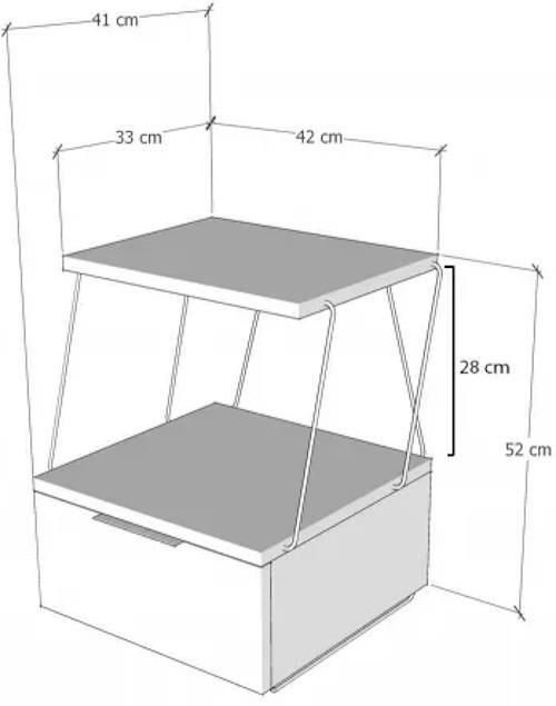 cumpără Noptieră Trendy Tekoba Alb, 42x52x41cm (GTR001532) în Chișinău 