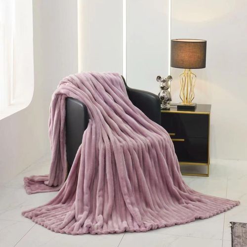cumpără Textile de casă Relaxe Home Покрывало Striped Fleece 200x230 см Powder în Chișinău 