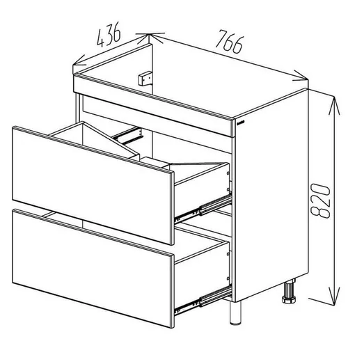 купить Шкаф под умывальник Bayro Trend Soft 800 белый мат в Кишинёве 