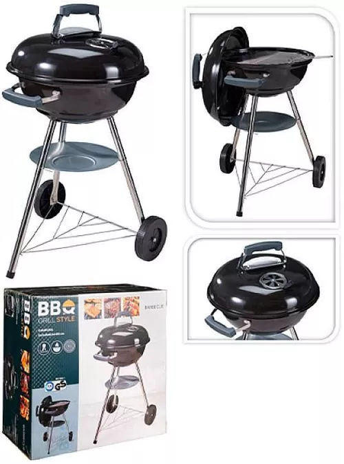 купить Мангал BBQ 50786 Gratar rotund cu picioare D47cm, H83cm, cu plasa si raft в Кишинёве 