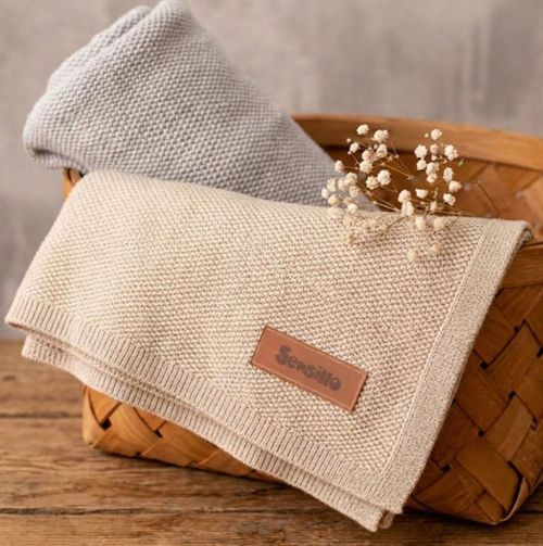 купить Детское постельное белье Sensillo 43441 Плед Bamboo 80x100 Beige в Кишинёве 