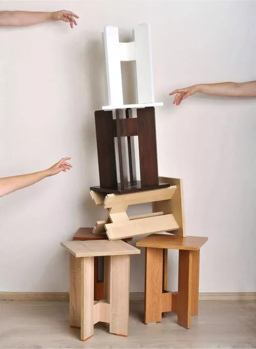 cumpără Scaun Fabrik Home Табуретка ламинатная белый ясень în Chișinău 