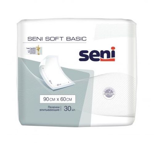 Пелёнки непромокаемые Seni Soft Basic (90х60 см) 30 шт 