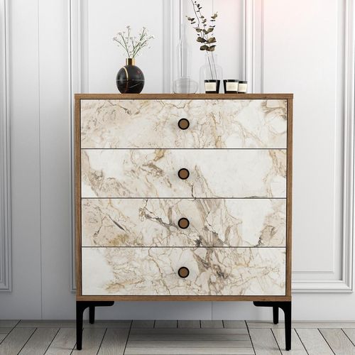 купить Комод Trendy Lizbon 538-Nuc, Alb 76x90x40cm (GTR001658) в Кишинёве 