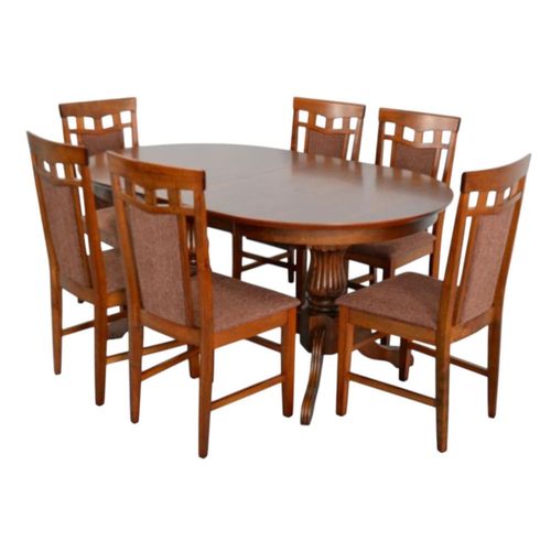 купить Комплект стол и стулья Evelin di Costacurta стол HV-33V Burnish Oak + 6 стула Deepa R Burnish Oak/Brown в Кишинёве 