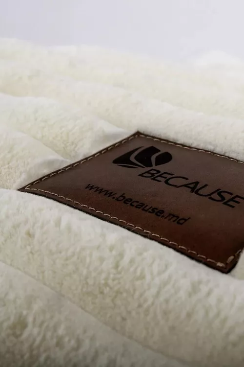 купить Кресло-мешок Because Soft White + Pouf (140x140x100cm) в Кишинёве 