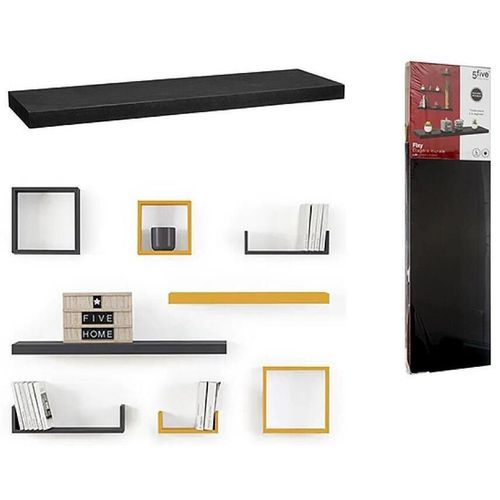 cumpără Raft decorativ 5five 55756 80x23.5x3.8cm Fixy negru MDF în Chișinău 