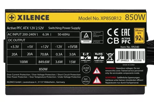 купить Блок питания для ПК Xilence XP850R12 (XN340), 850W, Gaming Gold Series в Кишинёве 